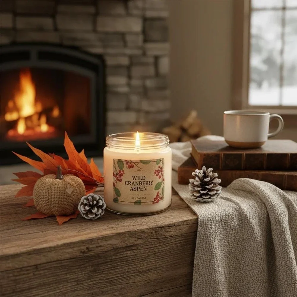 Wild cranberry aspen‎ soy candle